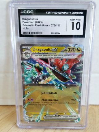 Graded Dragapult ex Pokemon Card, CGG Gem MT 10