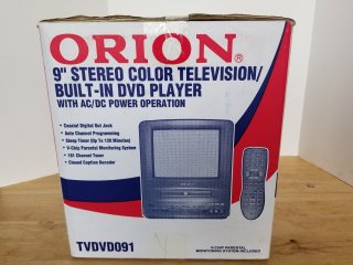 NEW Orion 9 inch TV with built in DVD player 