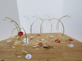 NEW metal hanging stands each approx 12 inch tall 