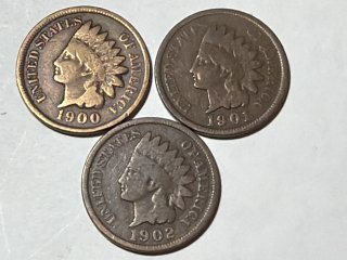 1900, 1901, 1902 Indian Head Cents