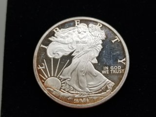 One troy ounce .999 fine silver 