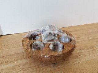 Glass egg decor, approx 8 inch wide