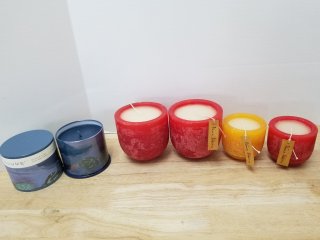New candles, largest approx 4 by 4 inch 