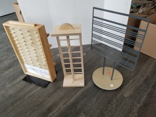 DISPLAY stands, tallest approx 24 inch