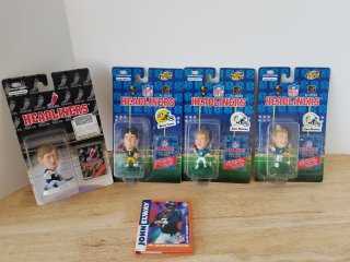 Headliners sports collectibles, approx 4 inch, and elway book