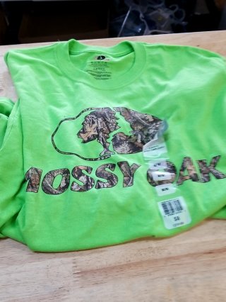 New Neon Green Mossy Oak T-Shirt, Mens medium