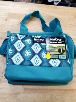 New Teal patterned cooler bag