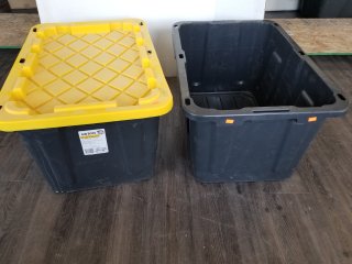 TOTES, both 27 gallon 