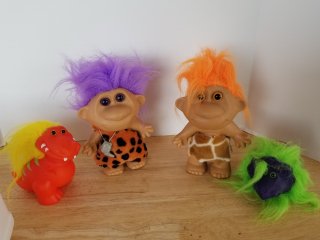 Trolls and other, tallest approx 8 inch 