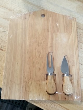 New Wood Cheese Board with Utensils