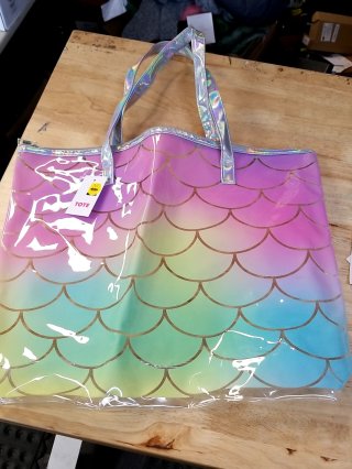 New Rainbow Mermaid Scale Tote, 20 in