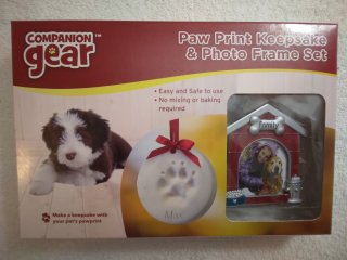 Paw Print Keepsake and Photo Frame Set, never used
