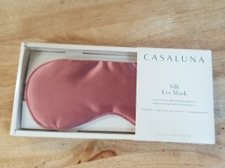 New Pink Silk Eye Mask in Box
