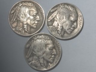 1935, 1935-D, 1935-S buffalo nickels