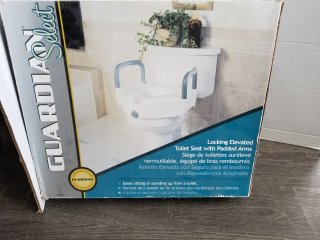 LOCKING elevated toilet seat, never been used 