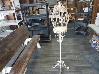 STANDING bird cage,approx 64 inches tall 