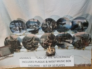 Collectible plates, music box, complete series, mint in boxes 