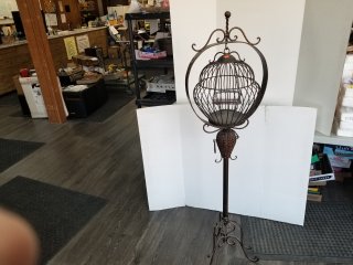METAL birdcage, approx 42 inch tall 