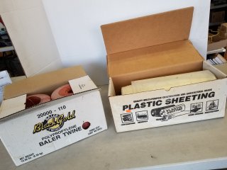 Baler twine and plastic sheeting 
