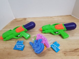 New water guns and sand molds