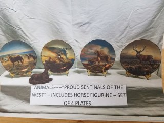 Collectible plate set, horse figure, mint in boxes, Bradford 