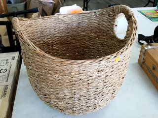 Woven Basket with Handles, 19x16, good cond