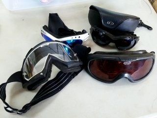Assorted Ski Goggles & Case, good cond.