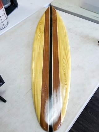 Wooden surfboard wall hanging,  38 in