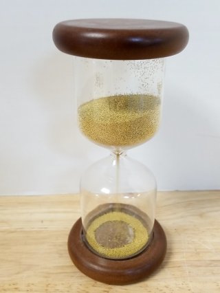 Wooden Hourglass with Gold Sand, 9 in, 3 min