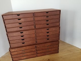 3 PLATE storage boxes, each approx 19 by 9, by 6 inch 
