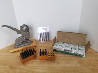 BATES automatic eyelet, and letter/number stamping sets