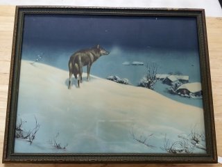 Vintage Lone Wolf Framed Print, 11x14 in