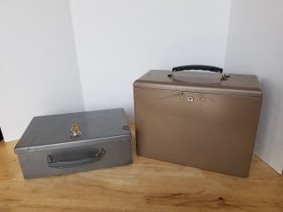 LOCK boxes with keys, largest 14 by 12 by 6 inch