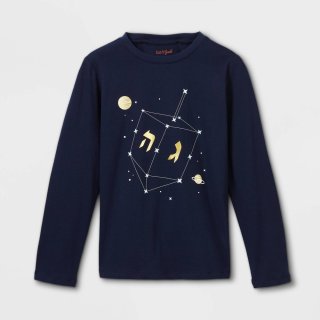 Item #786 — New Boys\' Hanukkah Dreidel Graphic Long Slee, Xl 16