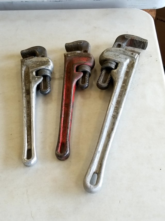 Item #78 — Vintage Ridgid Pipe Wrench Set photo 1 of 3