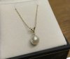 Item #39 — Marked 10K Yellow Gold Necklace freshwater pearl pendant photo 1 of 2