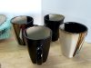 Item #329 — Complete Striped Ceramic Dinnerware Set, 4 setting, exc cond photo 2 of 6
