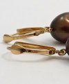 Item #29 — Marked 14 kt gold brown pearl earrings photo 3 of 3