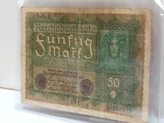 Item #227 — 1919 German 50 Mark Banknote photo 2 of 3