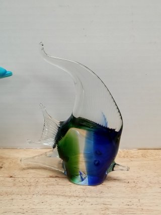 Item #75 — Glass fish and dolphin decor, tallest 7 inch photo 4 of 5
