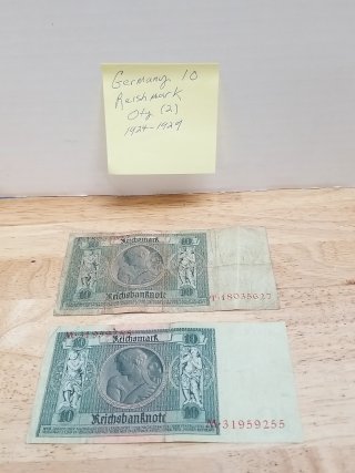 Item #295 — 1924-1929 German 10 Reichsmark Notes photo 2 of 2