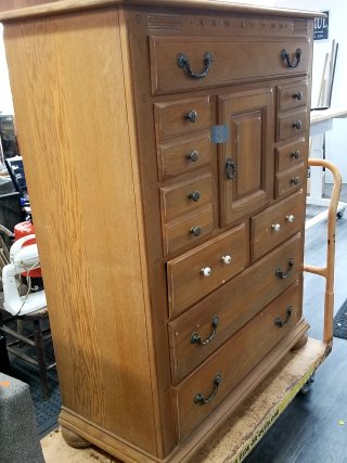 Item #231 — Vintage Oak Chest of Drawers 54 x 42 x 19 inch photo 3 of 5