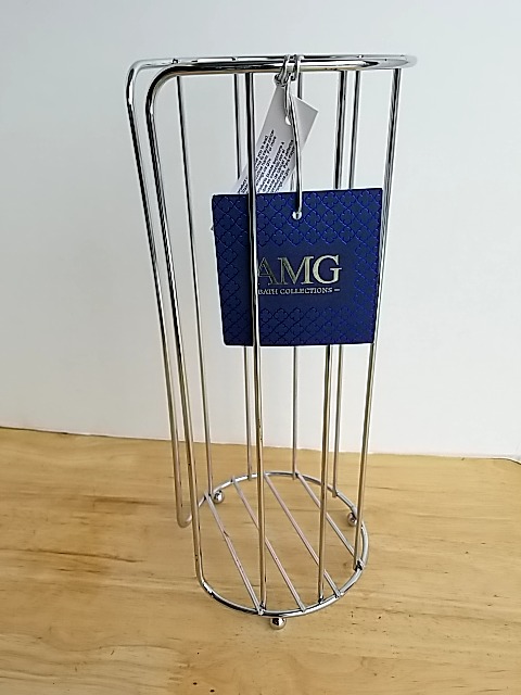 Item #136 — New Chrome Wire Basket with AMG Tag, 14 x 6 inch