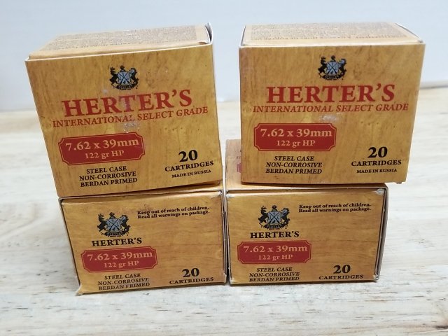 Item #72 — Herters 7.62 x 39mm ammo, 80 rounds, cant ship