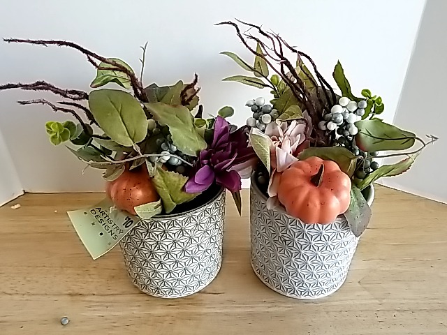 Item #517 — New Fall Floral Pots 10 in