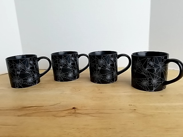 Item #137 — New Black Spiderweb Mugs Set photo 1 of 2