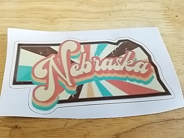 Item #513 — New Nebraska State Retro Sticker 6 in