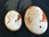 Item #43 — Two Vintage Carved Shell Cameos, largest 1 in photo 1 of 2