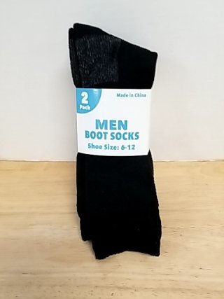 Item #164 — New mens boot socks, 2 pairs, size 6-12 photo 1 of 2