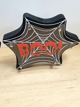 Item #181 — New Spider Web Boo Halloween Decor Each 8 x 7 inch photo 2 of 4